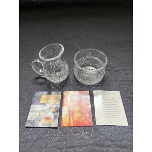 VTG NovaScotian Crystal Creamer Sugar Bowl 2pc Set Hand Cut Lead Crystal Canada